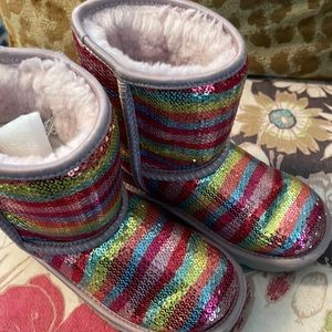 Girls Ugg Striped Sequin Boots size 12